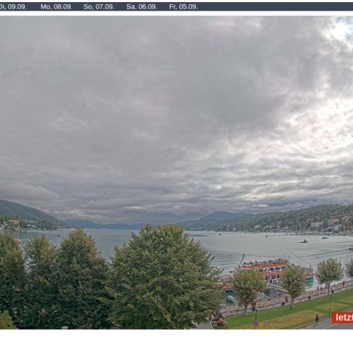 Velden am Wörthersee Live Webcam: Scenic Wörthersee & Schlosshotel View