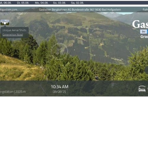 Graukogel Bergstation Live Webcam: Bad Gastein Mountain Views