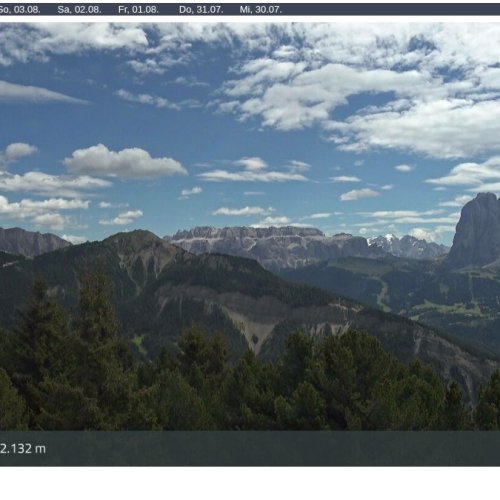 Raschötz Webcam: Live Dolomites Views from Val Gardena
