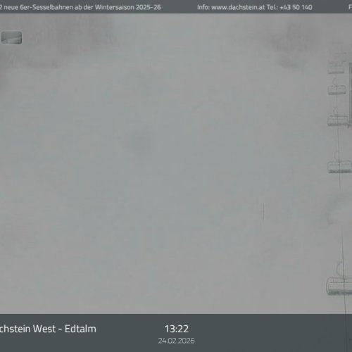 Russbach Dachstein West Edtalm Live Webcam: Alpine Ski Slopes & Chairlift