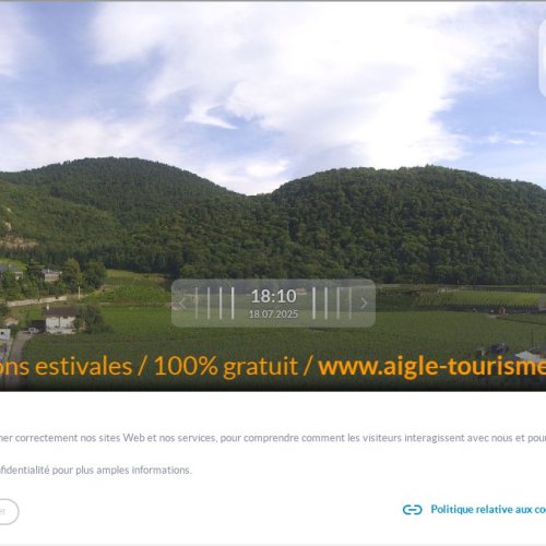 Aigle, Switzerland Live Webcam: Rhone Valley & Vineyards