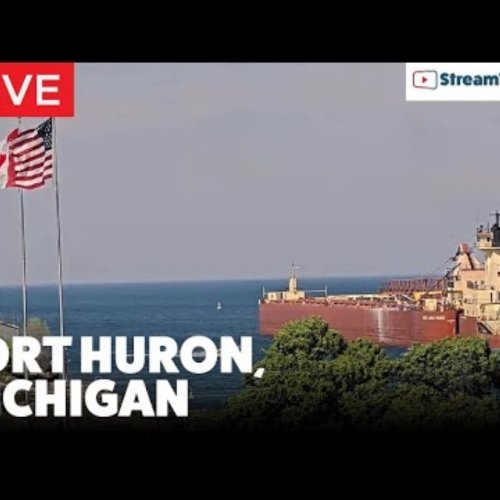 Port Huron Michigan Live Webcam: St. Clair River & International Borders