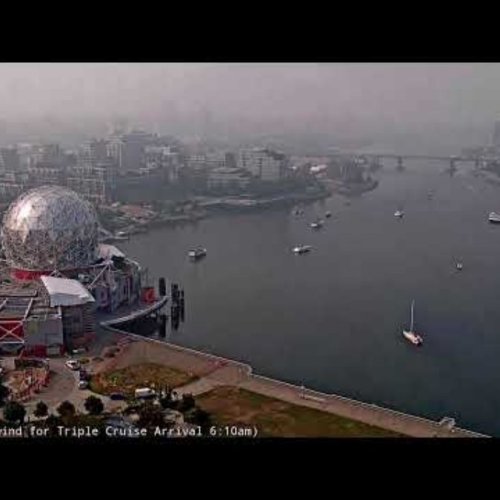 Vancouver Live Webcam: Cruise Ships, City Skyline & Science World Views
