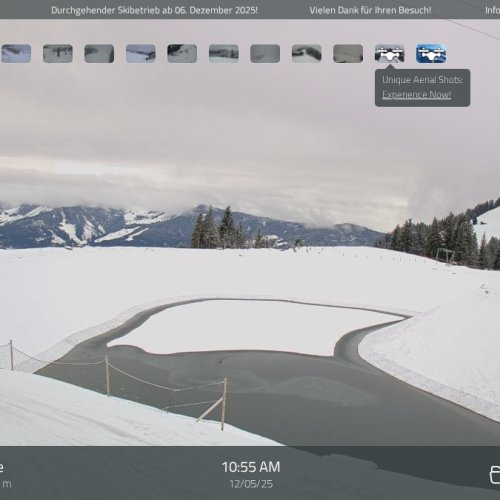Brixen im Thale Live Webcam: Brantlalmsee & SkiWelt Wilder Kaiser
