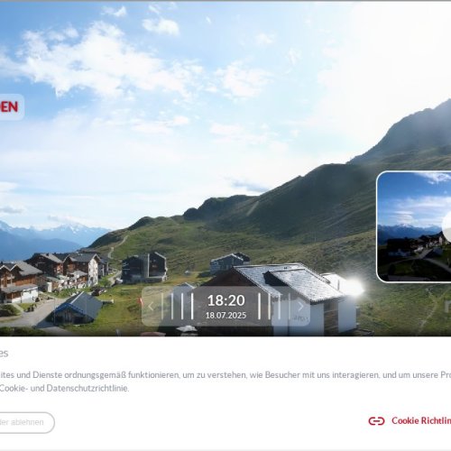 Fiescheralp - Kühboden Live Webcam: Aletsch Arena, Switzerland