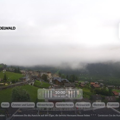 Live Webcam: Hotel Belvedere Grindelwald - Wetterhorn, Mettenberg & Eiger Views