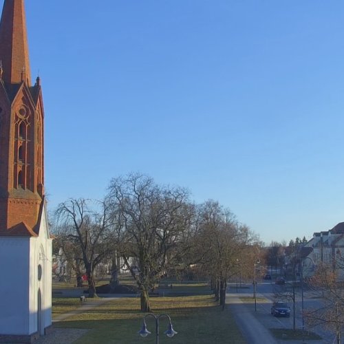 Letschin Germany Live Webcam: St. Marien Church Square View