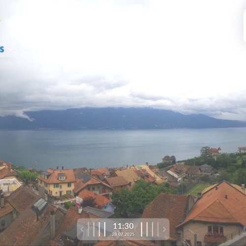 Chexbres Live Webcam: Lake Geneva, Lavaux Vineyards & Swiss Alps