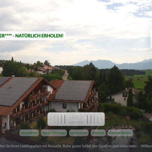 Live Webcam: Hopfen am See Views from Biohotel Eggensberger in the Bavarian Alps