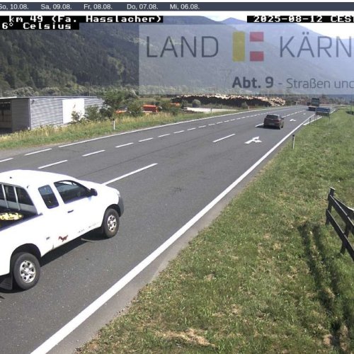 Drautal Straße Live Webcam: Möllbrücke Traffic & Alpine Scenery