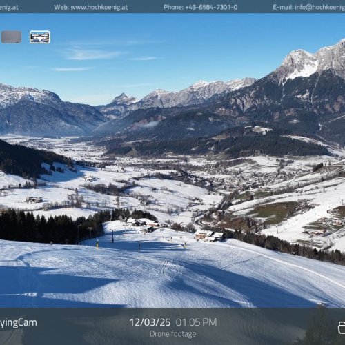 Live Maria Alm FlyingCam: Ski Slopes & Hochkönig Mountain Views
