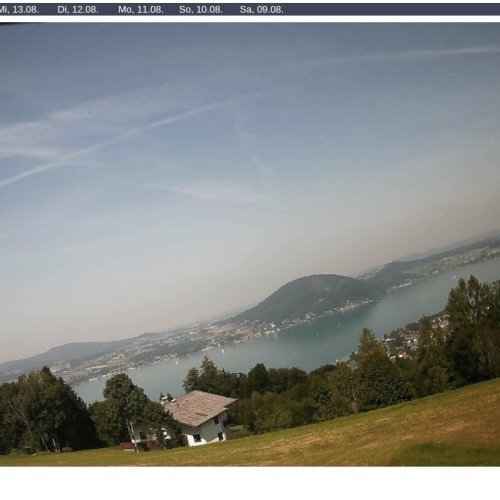 Weyregg Wachtberg: Panoramic Attersee Live Webcam