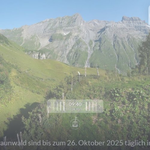 Braunwald Seblengrat Live Webcam: Swiss Alps Mountain Views