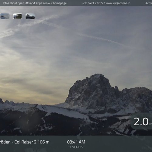 Col Raiser Webcam: Live Views of Val Gardena Dolomites Ski Area