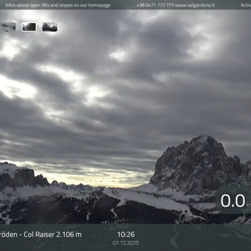 Col Raiser Webcam: Live Views of Val Gardena Dolomites