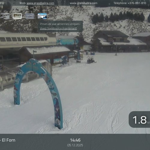Canillo - El Forn Live Webcam: Grandvalira Ski Resort, Andorra