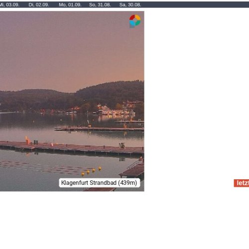 Strandbad Klagenfurt am Wörthersee Live Cam: Alpine Lake Views