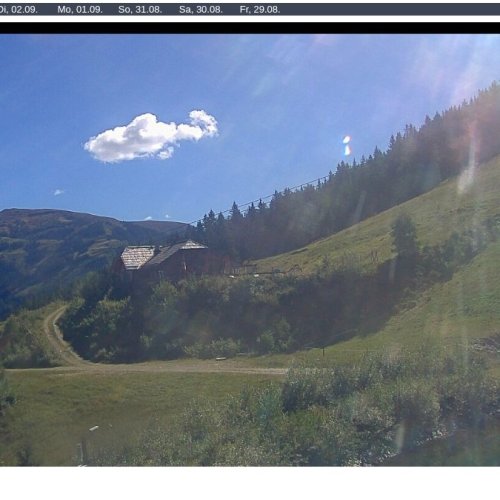 Riesneralm Live Webcam: Oxenalm Mountain Views in Obertal, Austria