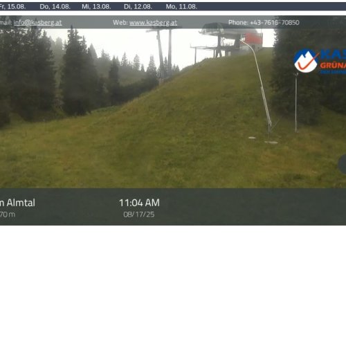 Kasberg Grünau im Almtal Live Webcam: Alpine Views at 1570m