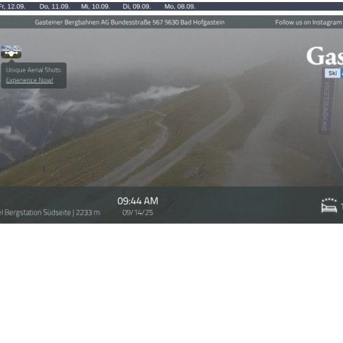 Stubnerkogel Webcam Live: Alpine Views from Bad Gastein, Austria