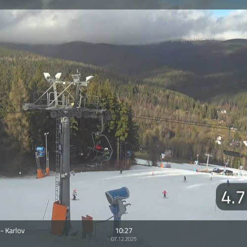 Ski Arena Karlov Live Webcam: Malá Morávka, Jeseníky Mountains