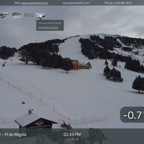 El Tarter - Pi de Migdia Live Webcam: Grandvalira Ski Conditions