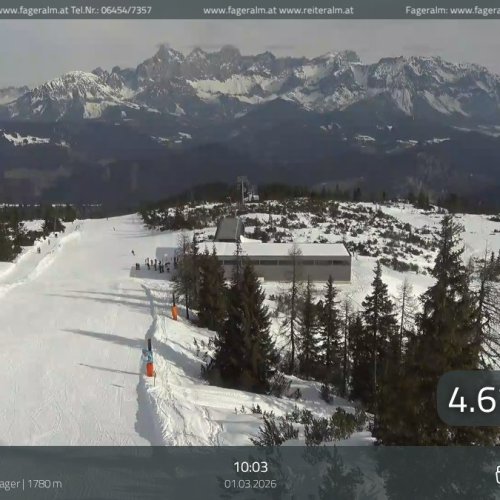 Forstau: Bergstation Vorderfager Live Ski Webcam