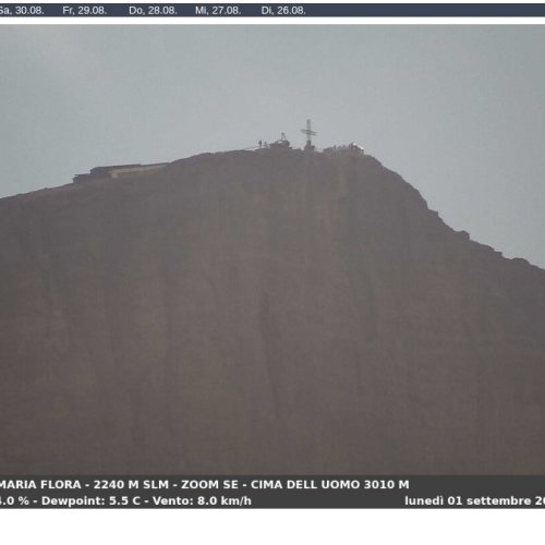 Passo Sella Webcam: Live Views of Cima dell'Uomo in the Dolomites