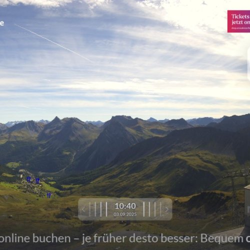 Hörnli Berg Live Webcam: Arosa Lenzerheide Alpine Panorama