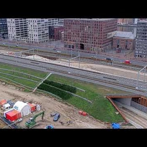 Amsterdam Dijksgracht Live Webcam: Urban Development & Train Views