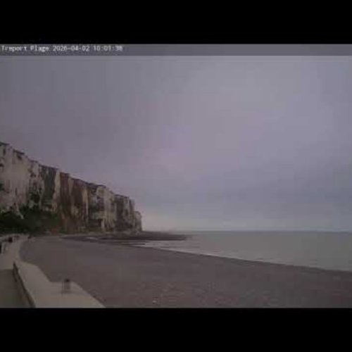 Tréport Plage Beach in Normandy, France: A Live Coastal View