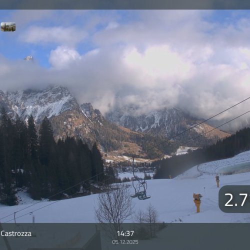 San Martino di Castrozza Live Webcam: Dolomites Ski Slopes & Mountain Views