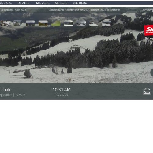 Jochbahn Bergstation Live: Brixen im Thale SkiWelt Webcam
