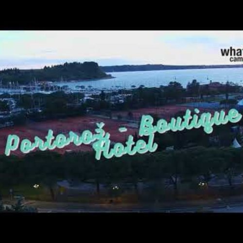 Portorož Marina, Tennis Courts, and Adriatic Sea Live Webcam