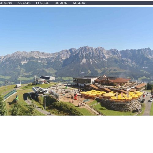 Hartkaiserbahn Ellmau Live Webcam: Alpine Views at 1530m