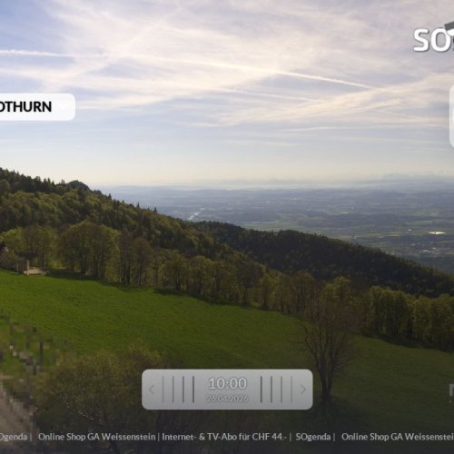 Live Webcam Weissenstein, Solothurn: Panoramic Views of Swiss Jura