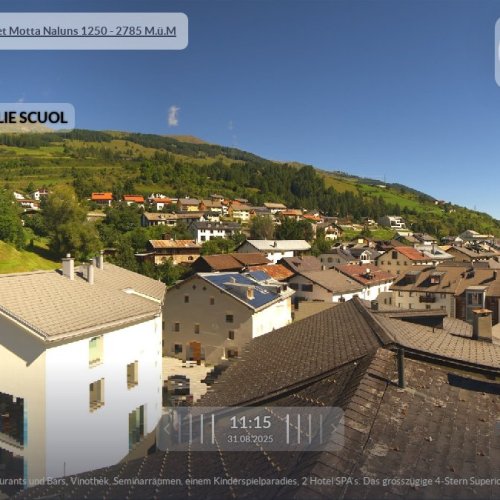 Scuol Live Webcam: Belvedere Hotel & Alpine Village View