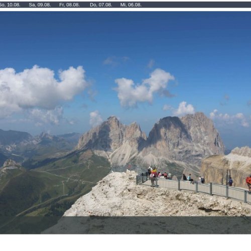 Sass Pordoi Live Webcam: Panoramic Dolomites Views at 2950m