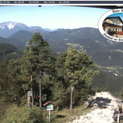 Hohe Wand Live Webcam: Scenic Views from Gasthof Kleine Kanzel