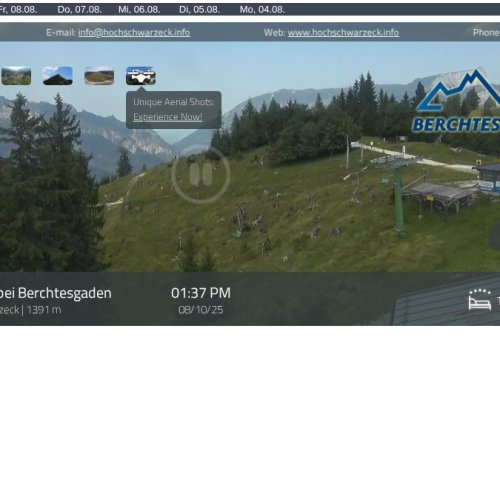 Hirscheckbahn Bergstation Live Webcam: Ramsau bei Berchtesgaden