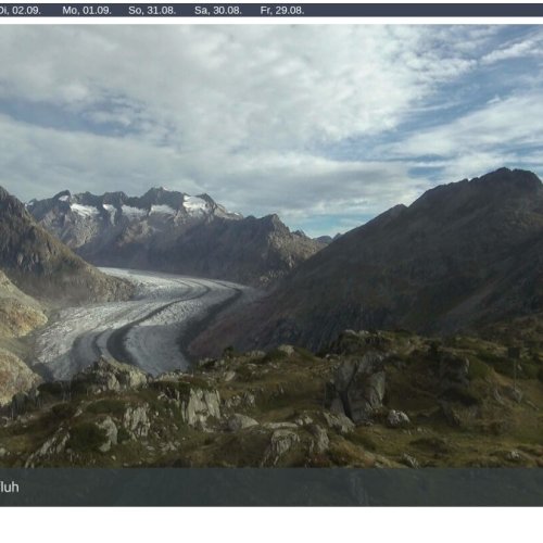 Aletsch Glacier Live Webcam: Moosfluh Bergstation, Riederalp, Switzerland