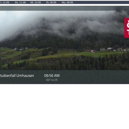 Stuibenfall Umhausen Live Webcam: Alpine Views from Ötztal, Austria