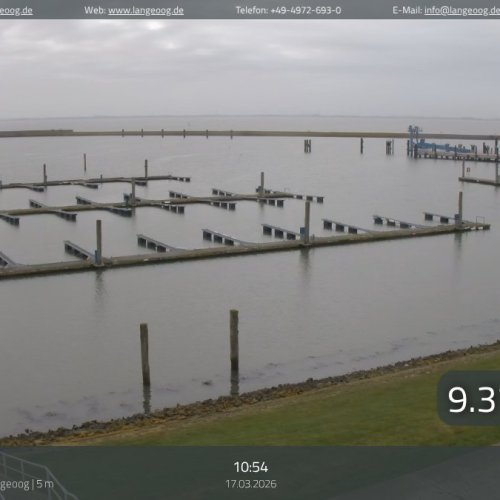 Langeoog Sportboothafen Live Cam: Views of the Wadden Sea Harbor