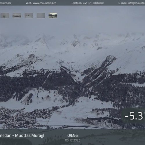 Live from St. Moritz: Muottas Muragl Alpine Panorama Webcam