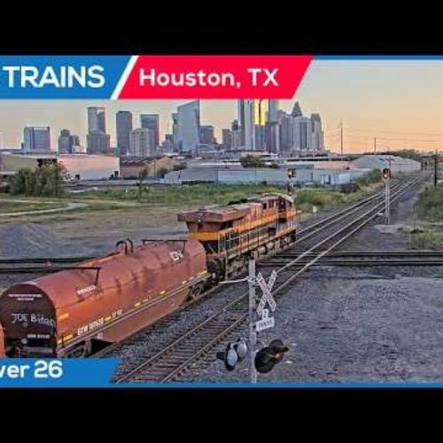 Tower 26 Railroad Junction & Houston Skyline
