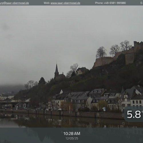 Saarburg Live Webcam: Saarufer View in Germany
