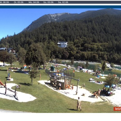 Achensee North Shore Beach Live Webcam: Alpine Playground Views
