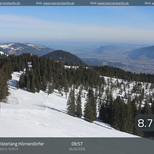 Bolsterlang Weiherkopf Bergstation Live Webcam: Allgäu Ski & Mountain Views