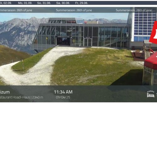 Axamer Lizum Live Webcam: Panoramic Views from Hoadi-Haus (2340m)