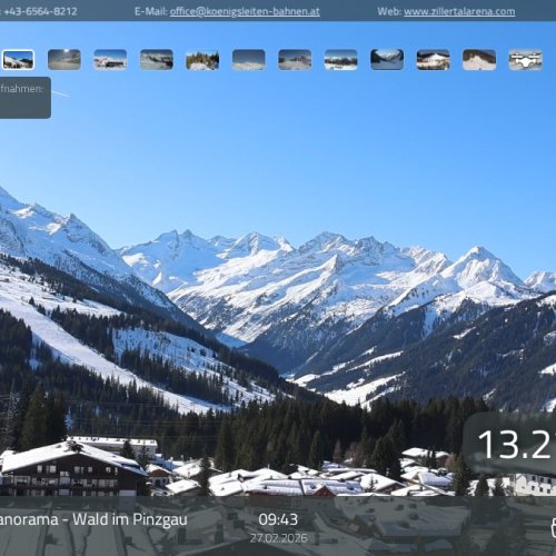 Königsleiten Panorama Live Webcam: Wald im Pinzgau, Austrian Alps